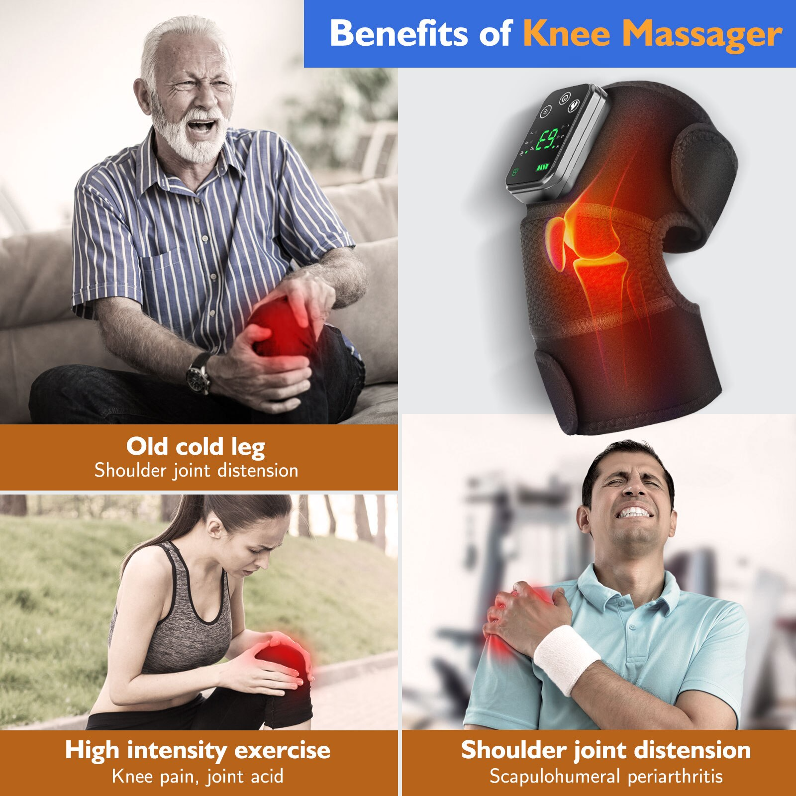 Electric Shoulder Massager Belt Heating Pad Arthritis Joint Injury
